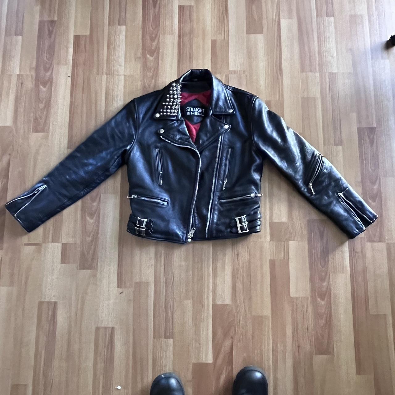 Straight to hell defector leather jacket size 36... - Depop