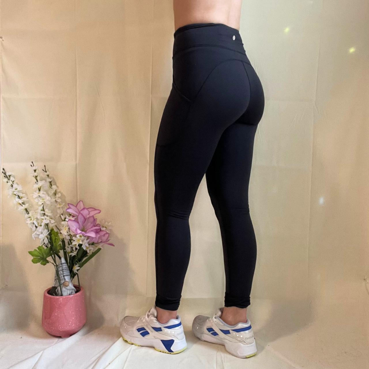 Lululemon yoga pants. Black and a size 8 / M with - Depop