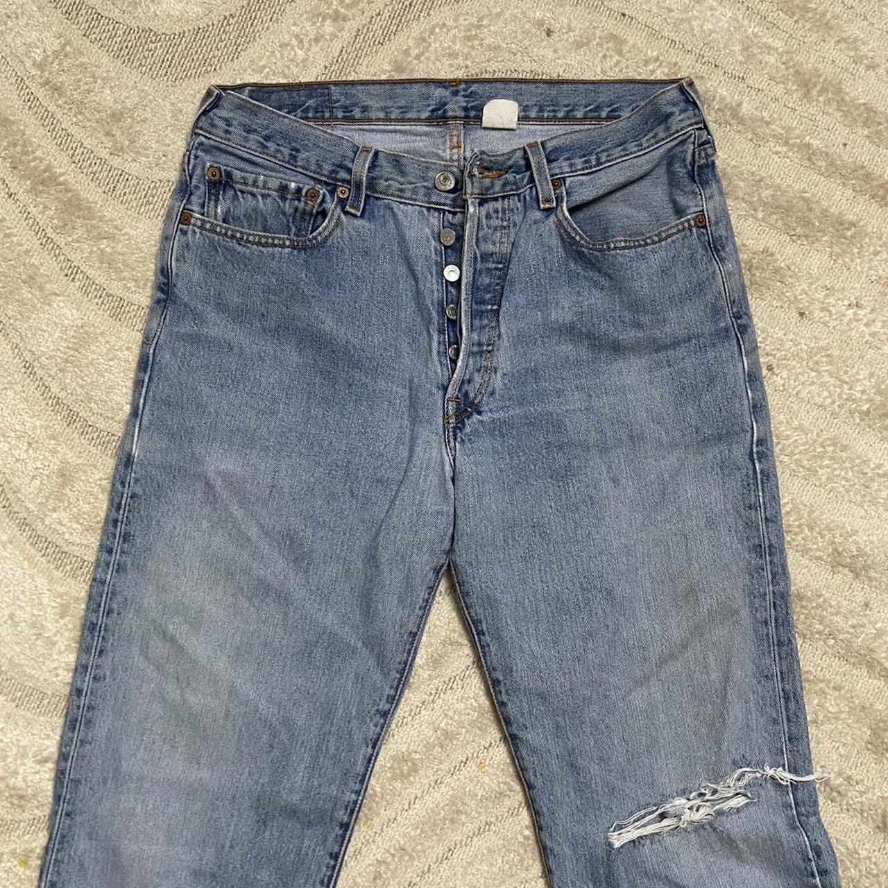 Authentic Levi denim jeans W33 L34 with rips... - Depop