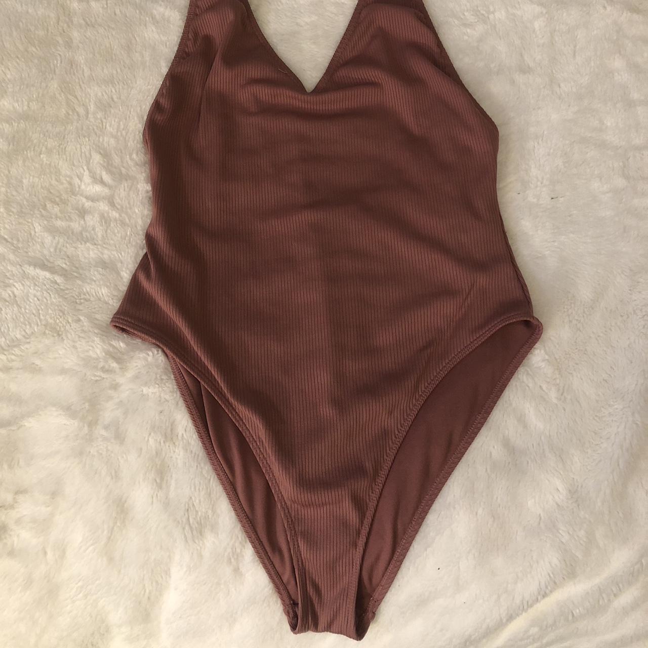 Forever 21 Womens White And Pink Swimsuit One Piece Depop