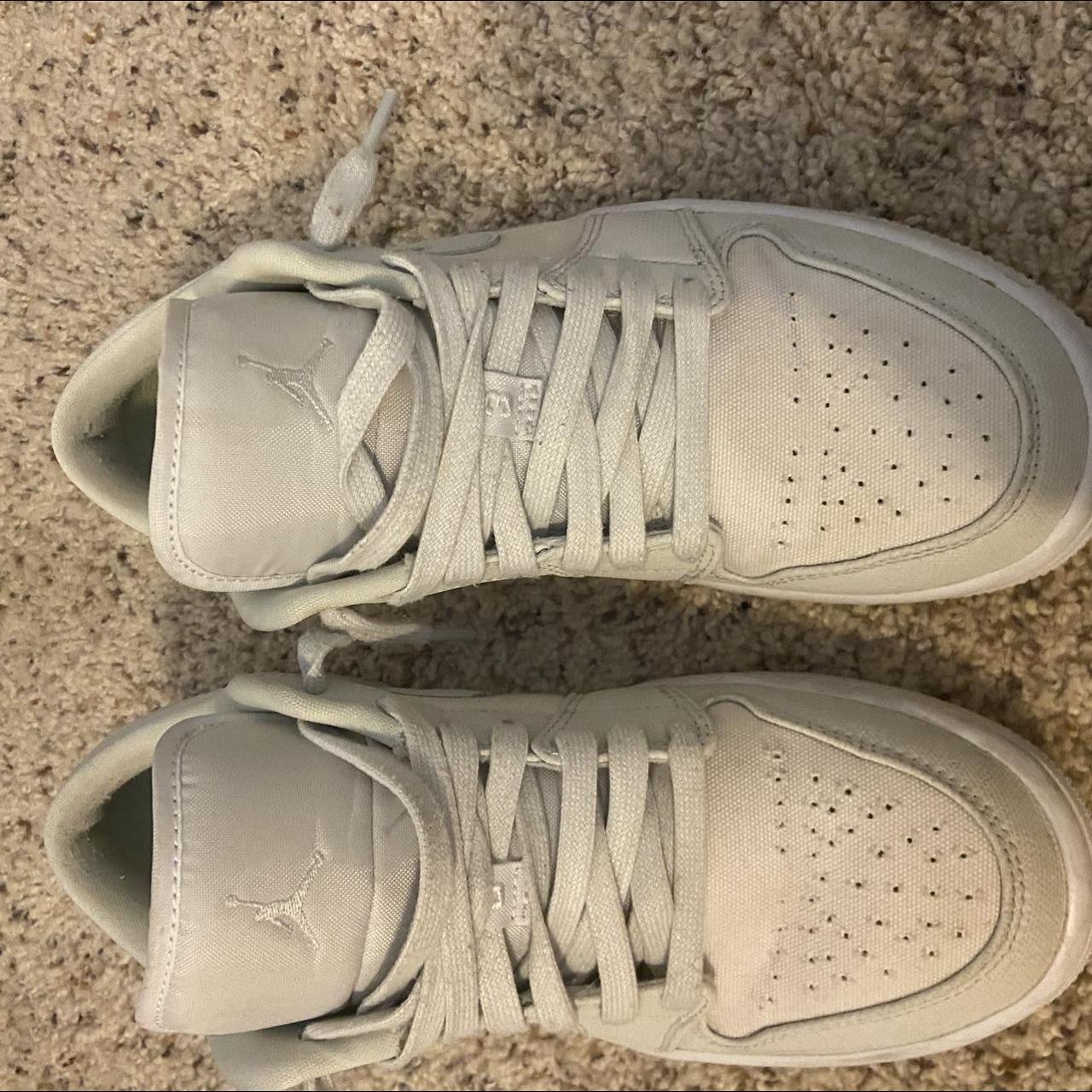 Women’s very light green Jordan 1 lows. They are a... - Depop