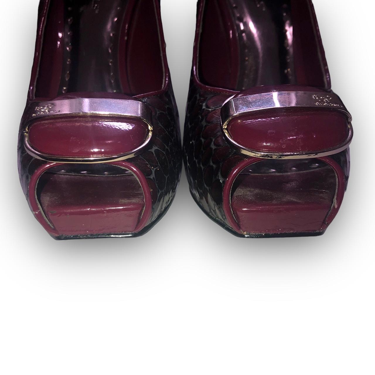 Size 6 - Bcbgirls Women's Patent Leather Open Toe Heel Cherrywood Shoes