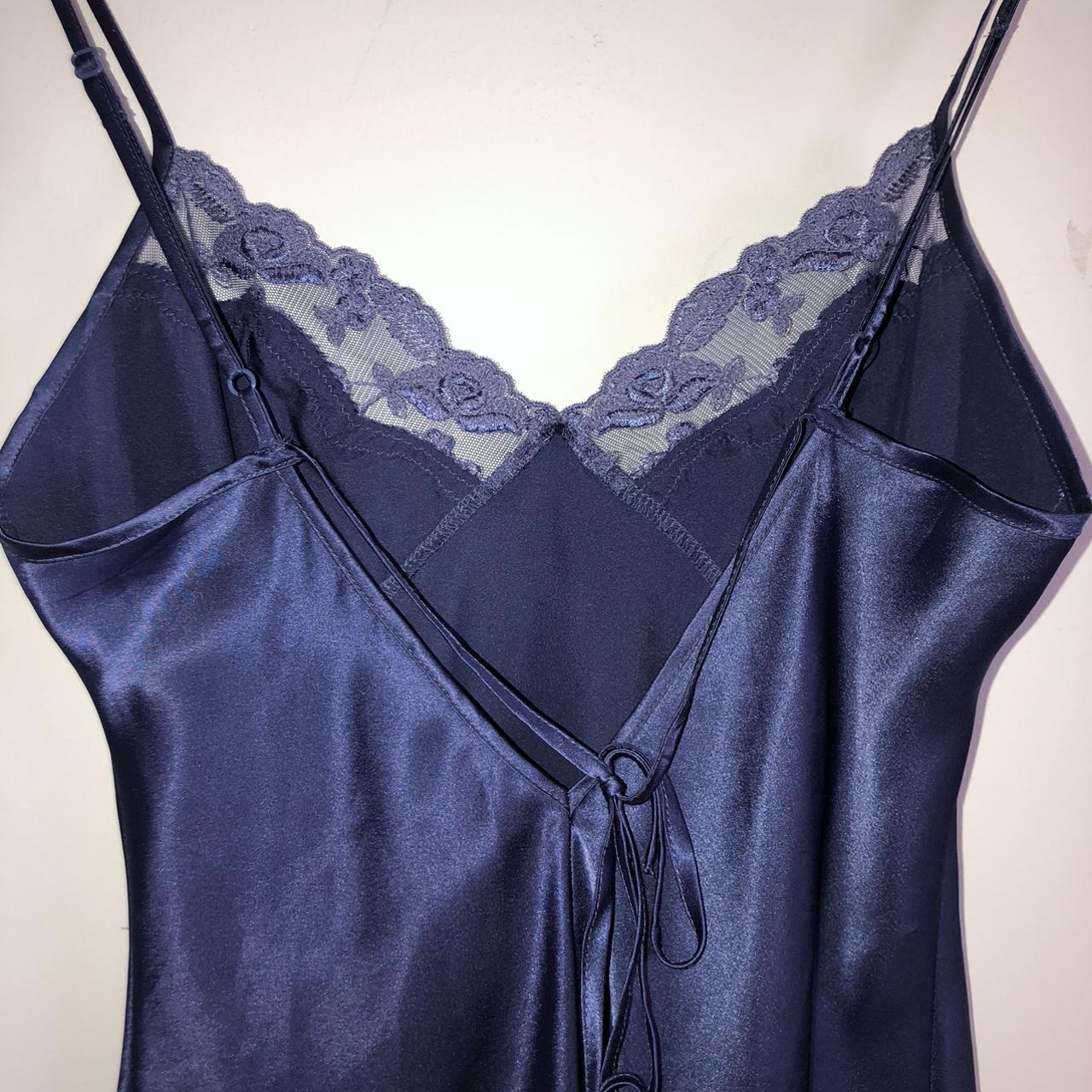 Victoria's Secret Baby Blue Satin Lace Trim Lingerie... - Depop