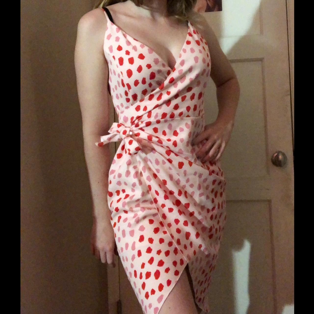 BCBG Pinup style polka dot dress with bow