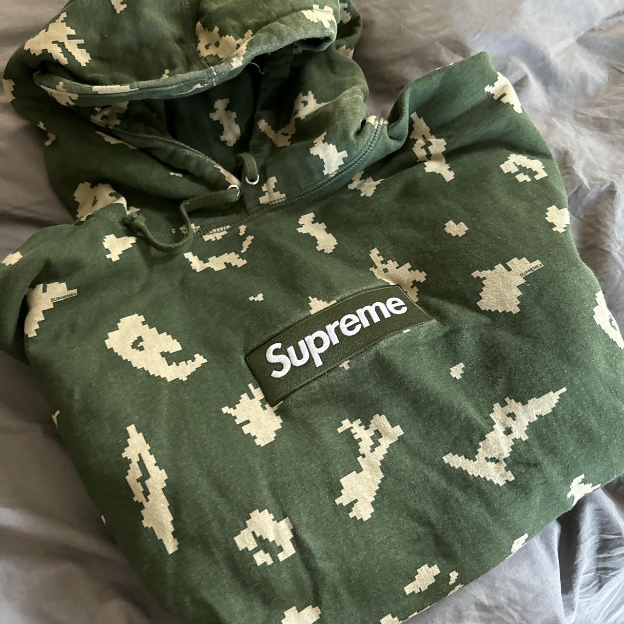 Supreme Box Logo Hooded Sweatshirt 'Olive Russian... - Depop