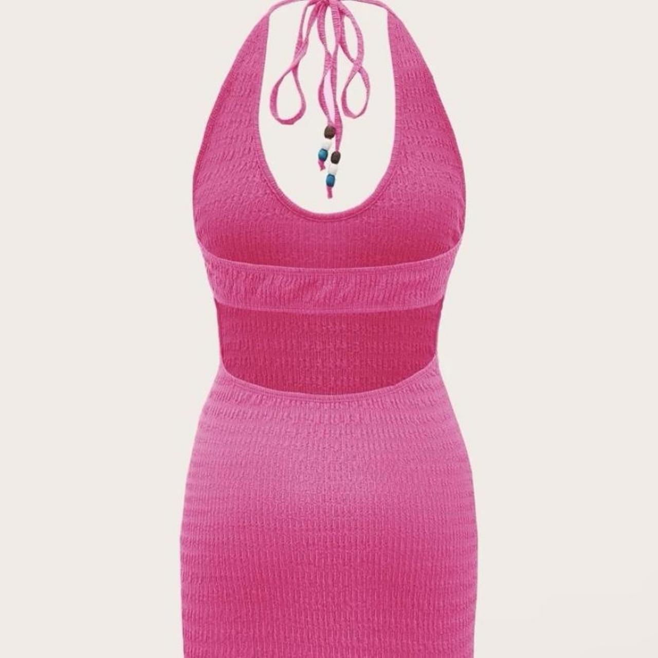 Pink halter neck mini dress Perfect for holidays... - Depop
