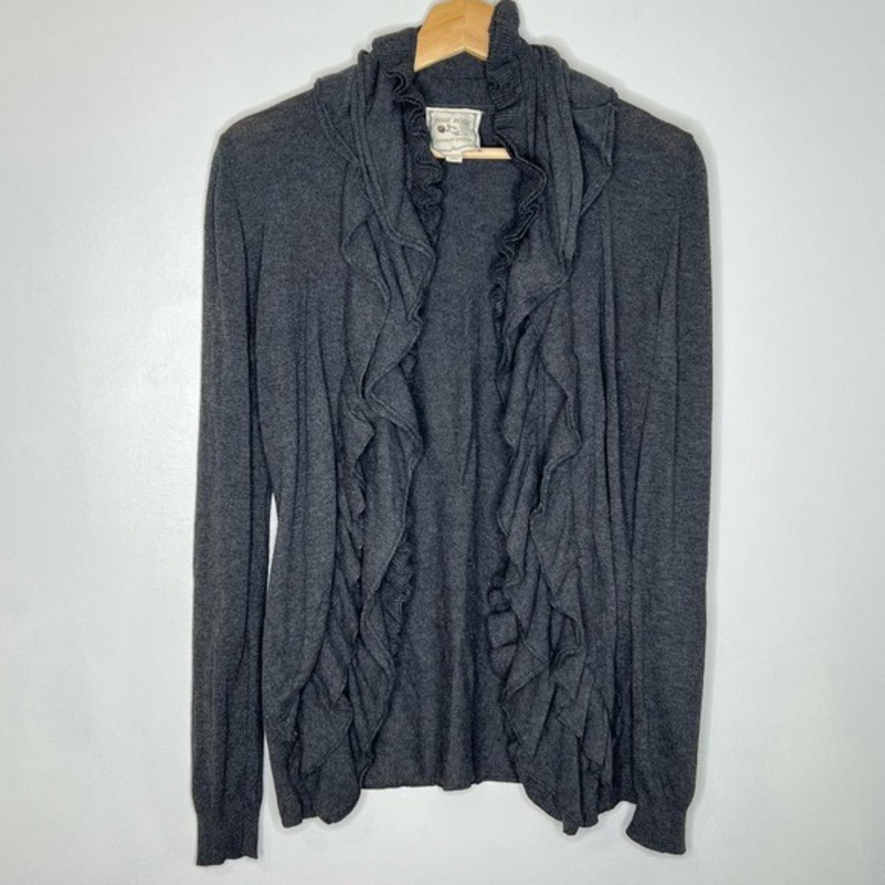 Open front ruffle hot sale cardigan sweater