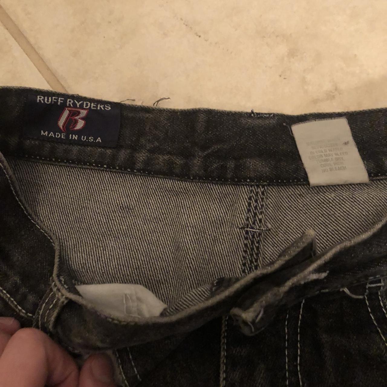 ruff ryder made in usa baggy jeans double wide black... - Depop