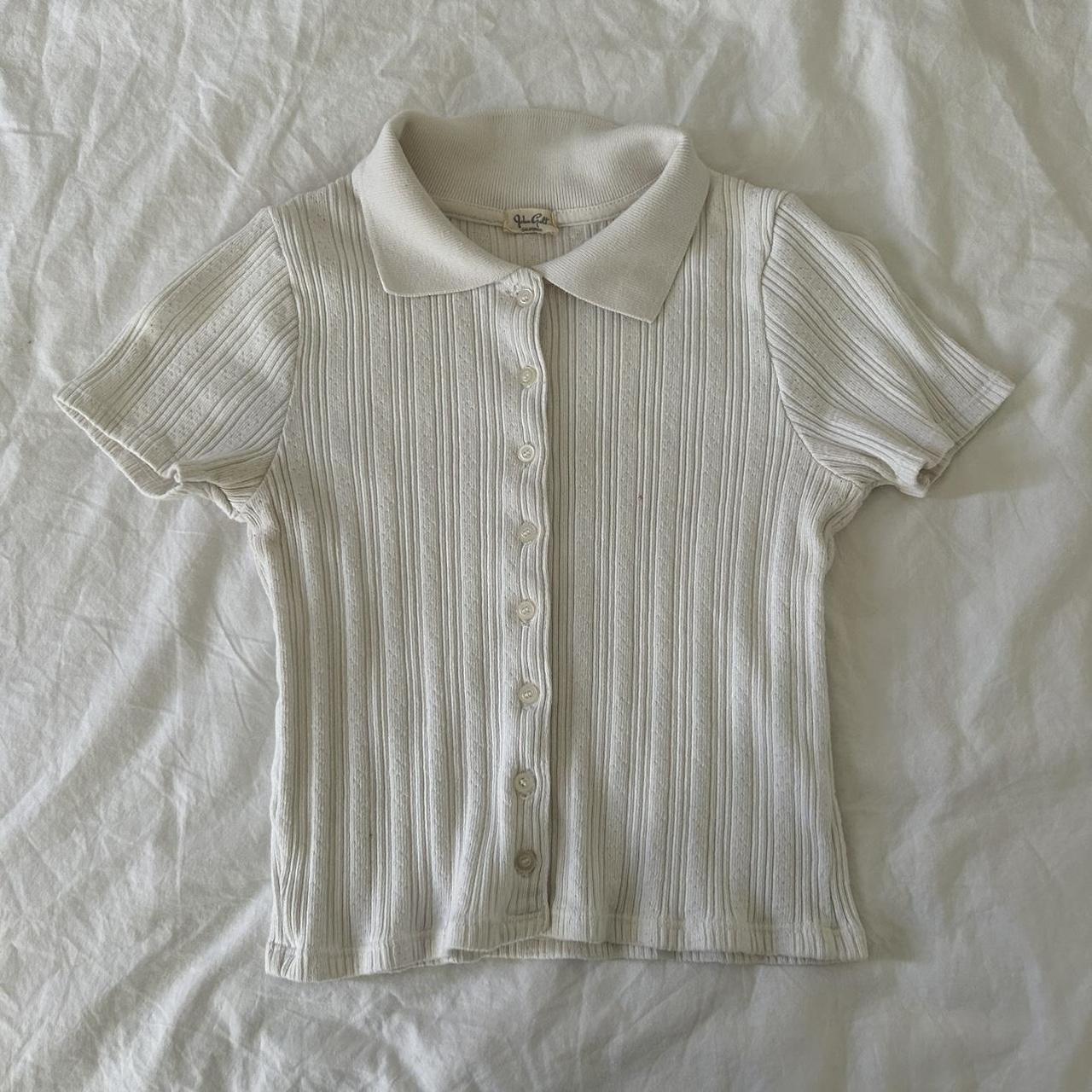 Brandy Melville White Poloshirts Depop