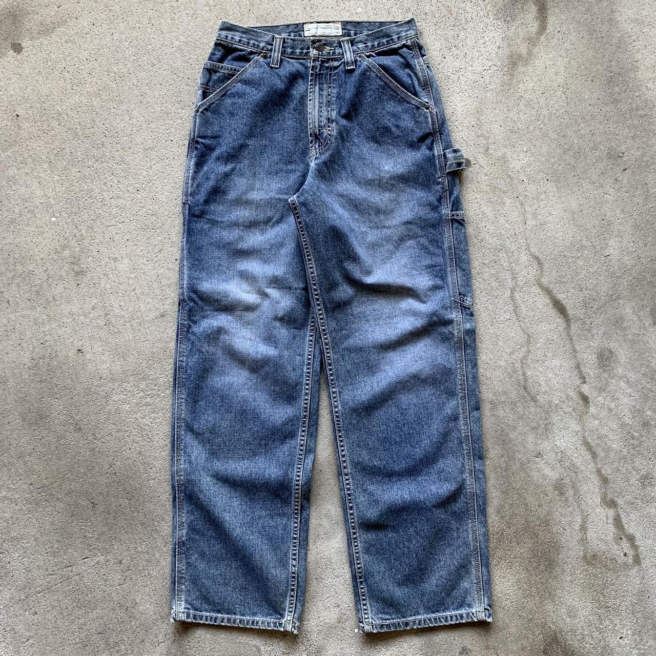 American Eagle Outfitters Men's Navy and Blue Jeans | Depop