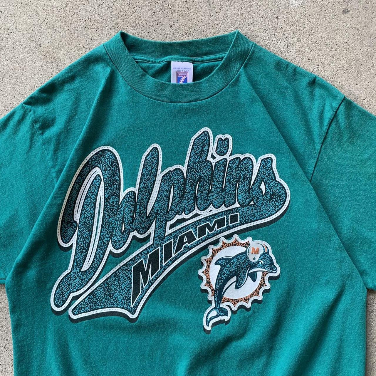 Vintage 90s Champion Miami Dolphins logo t-shirt. Is - Depop