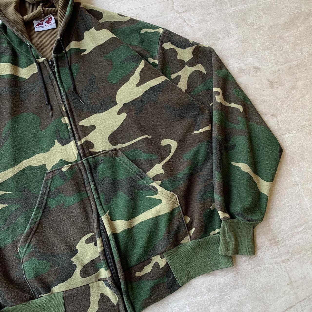 Y2k aop camo Chicago bears Reebok zip up hoodie. - Depop