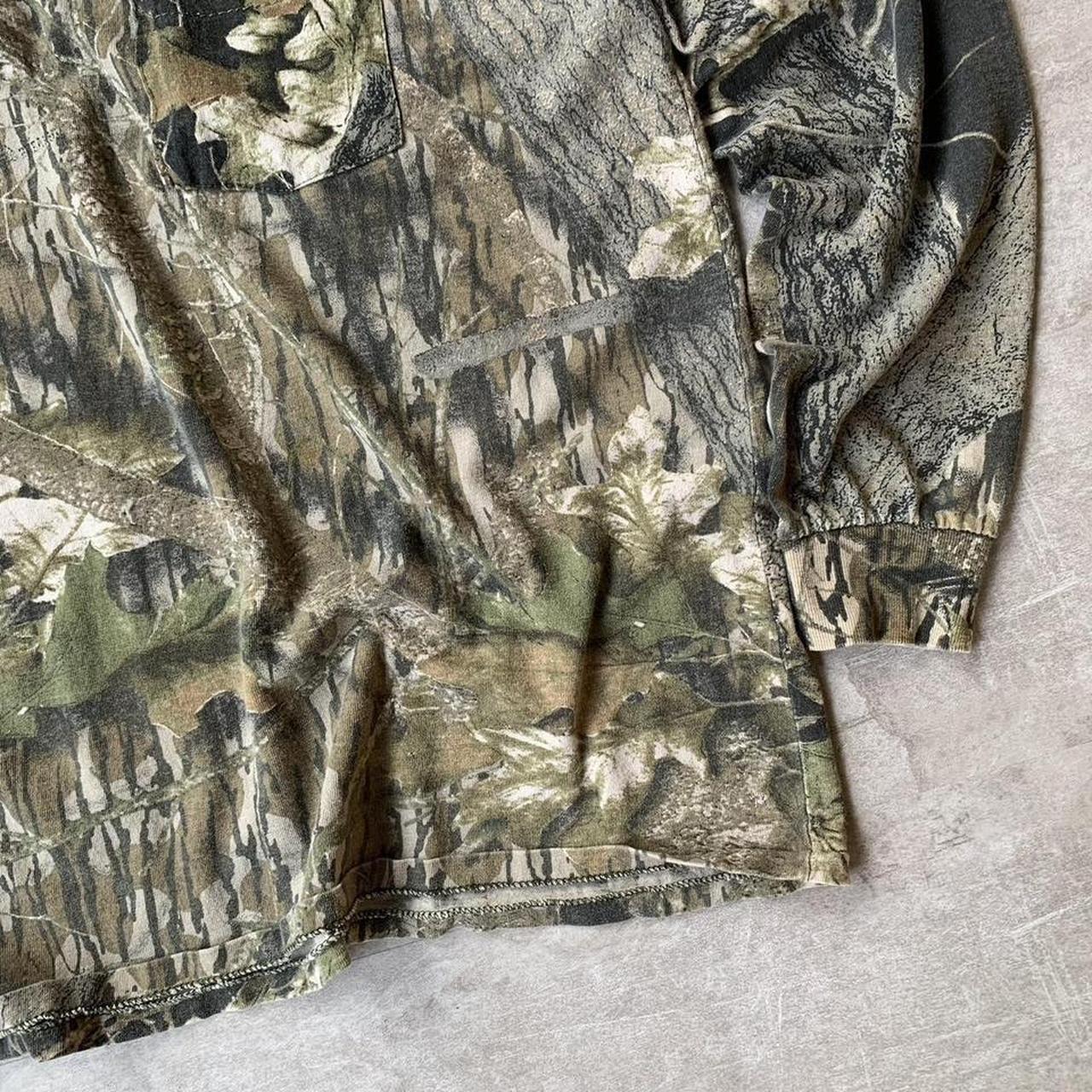 Vintage 90s Mossy Oak Camouflage Long Sleeve T Shirt... - Depop