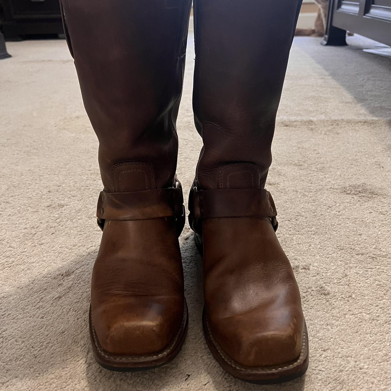 vintage brown frye boots. Size 8.5 Mens, 9.0-10... - Depop