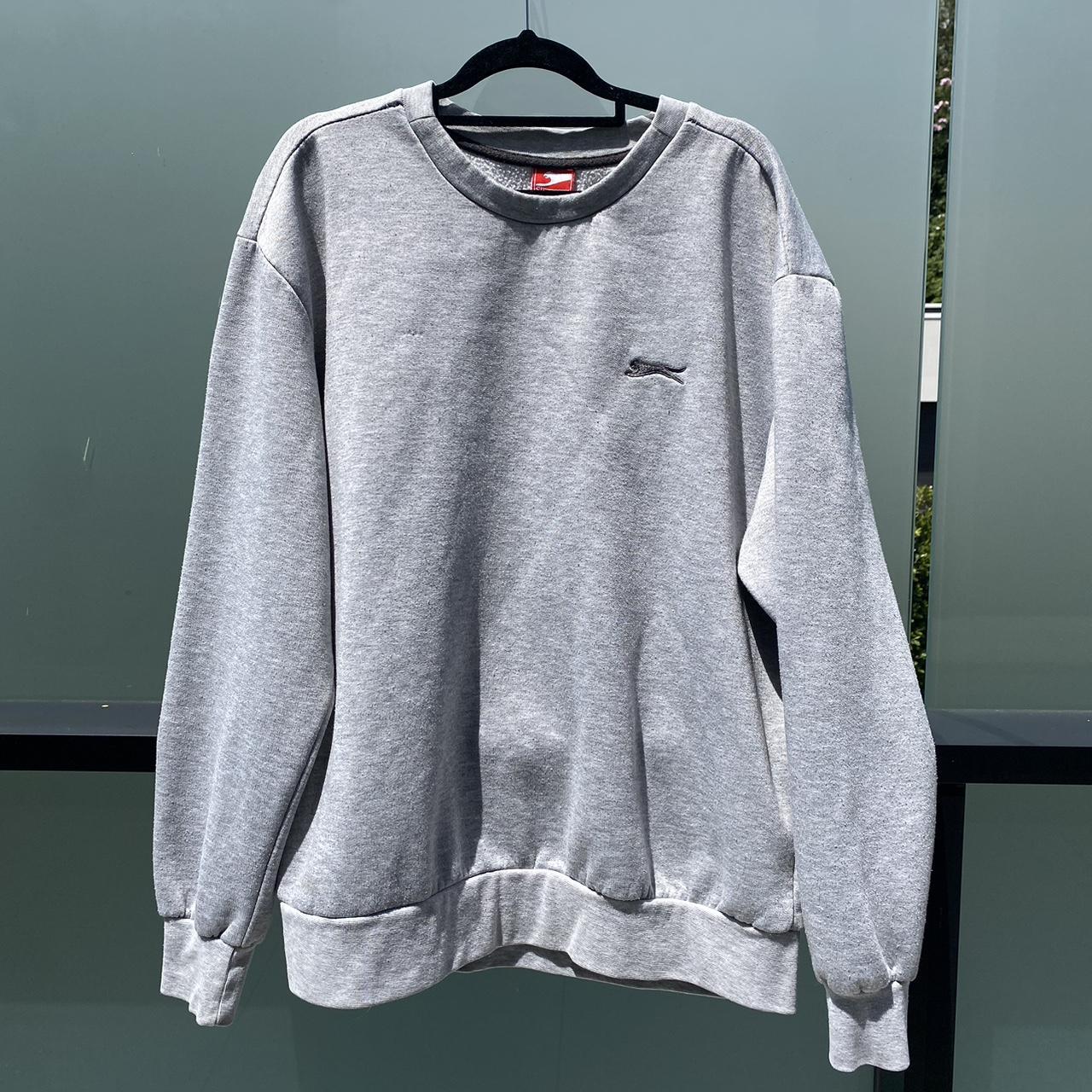 Grey vintage slazenger crewneck jumper - men’s... - Depop