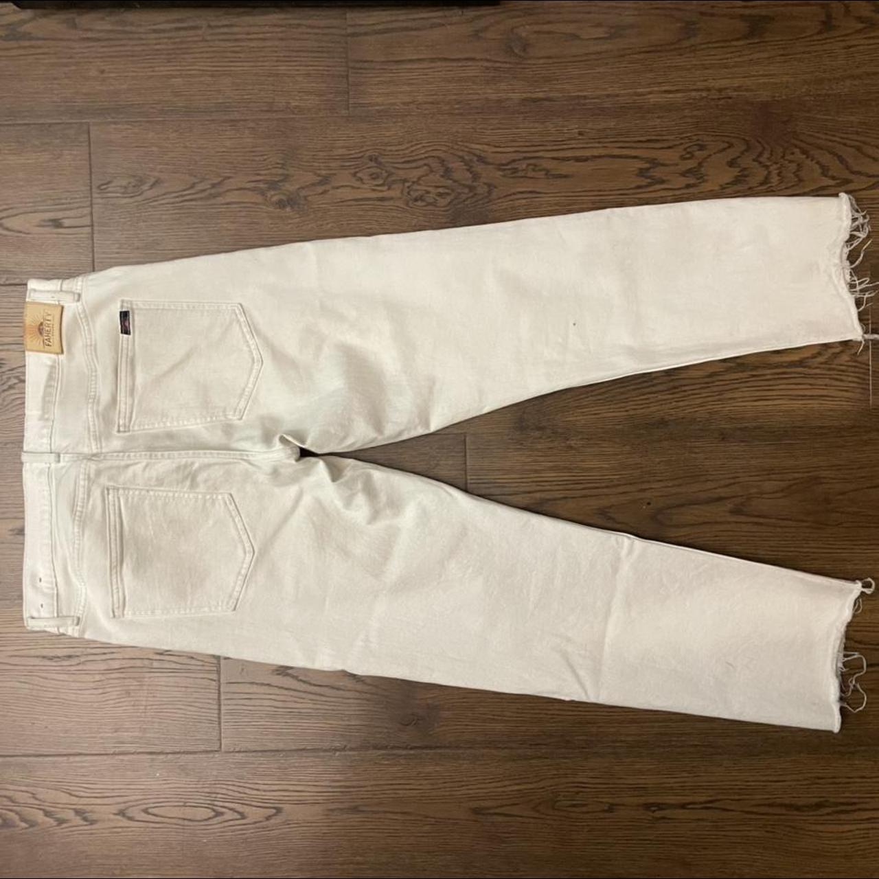 Badass Comfortable Faherty Jeans Color White Size:... - Depop
