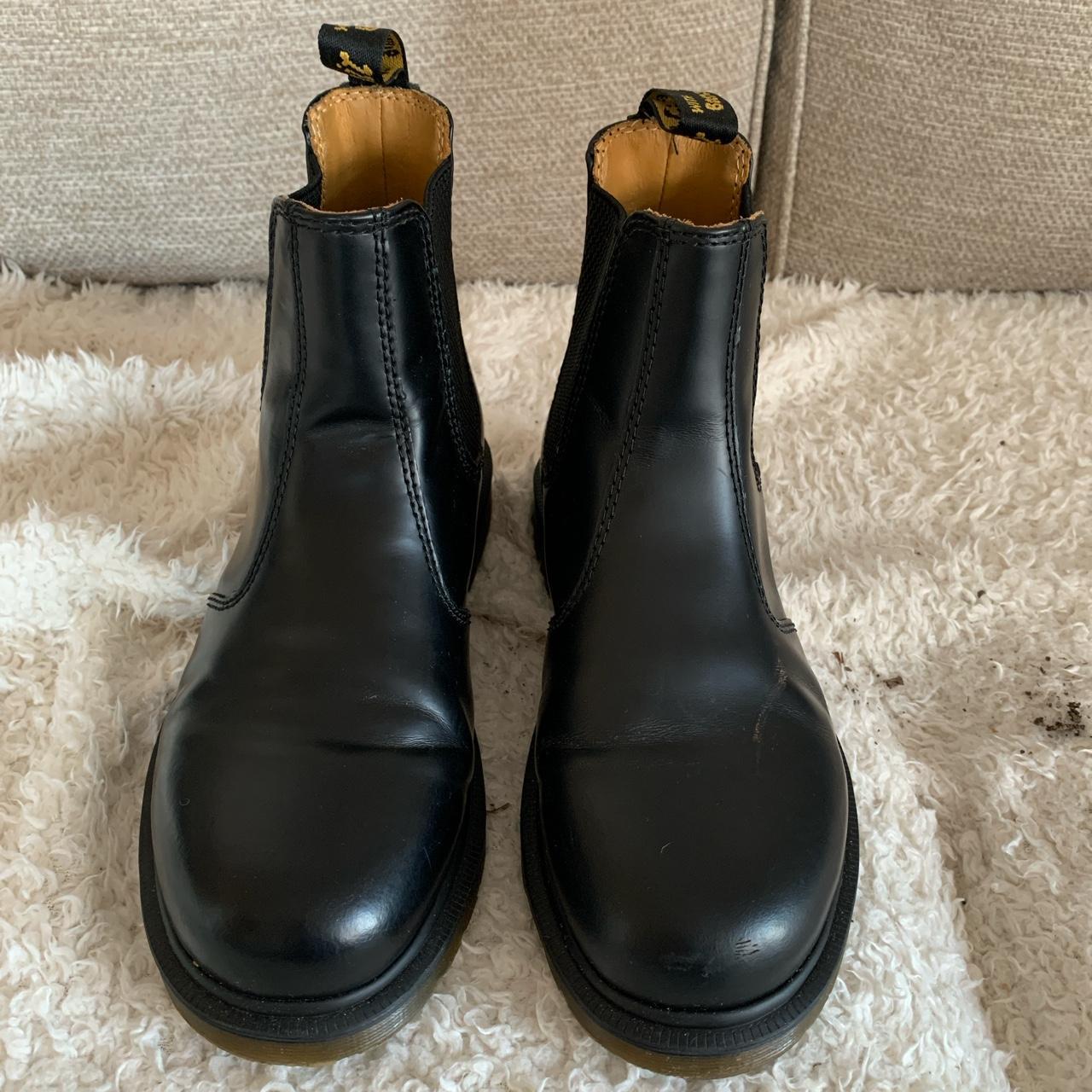 Black original leather dr marten Chelsea boots in... - Depop