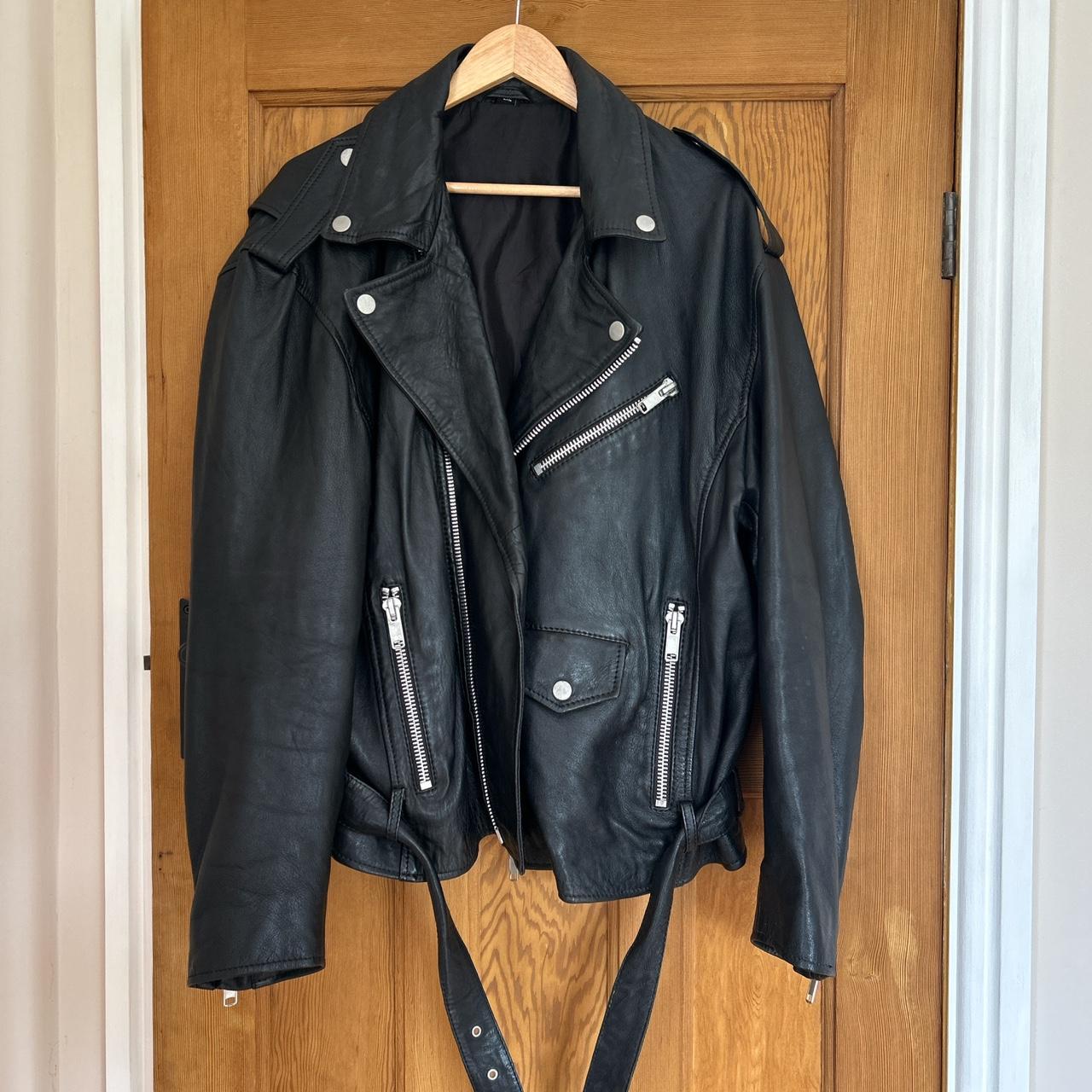 Black Leather Jacket store 2XL