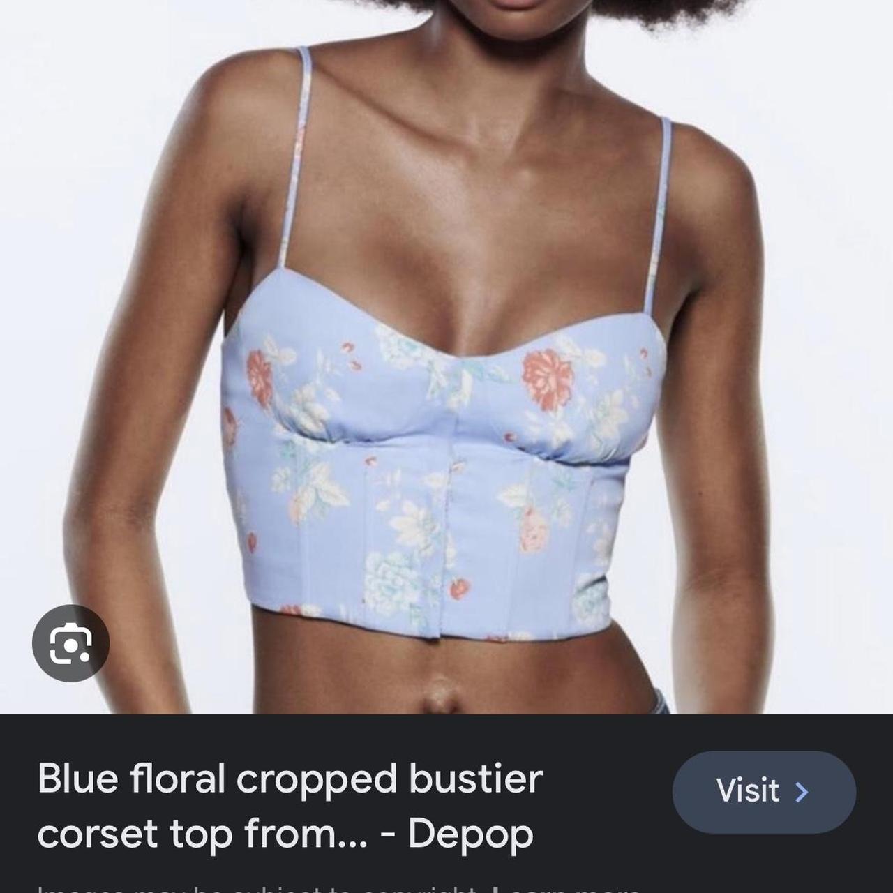 Zara floral bustier corset top. Brand new with tags. - Depop