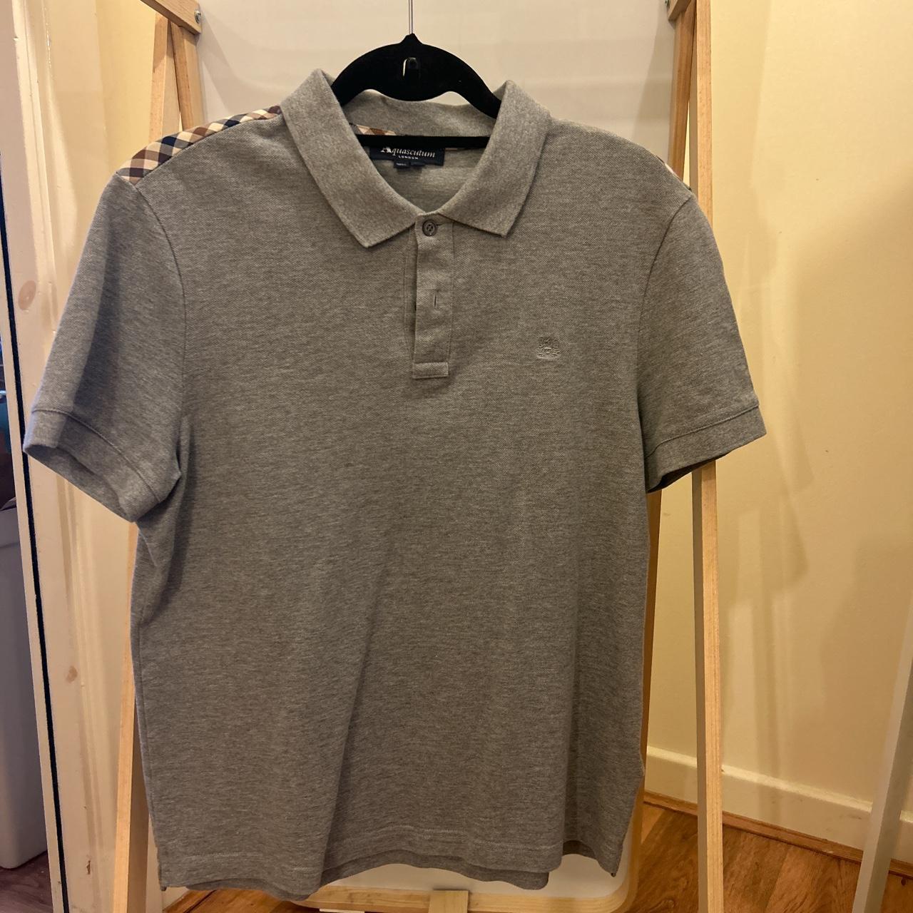 Aquascutum Men's Grey Polo-shirts | Depop