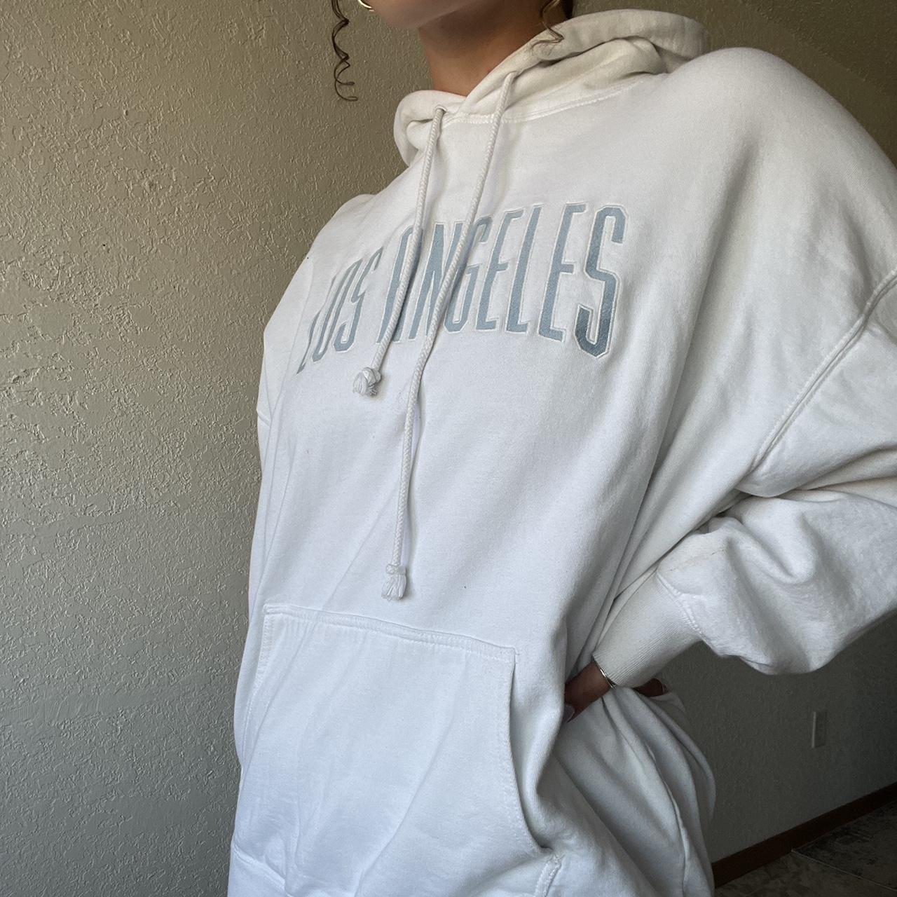 Brandy Melville Women's White Hoodie Depop