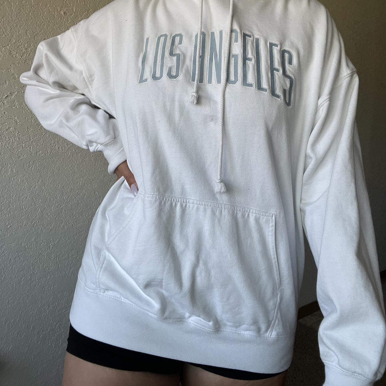 Brandy Melville Women's White Hoodie Depop