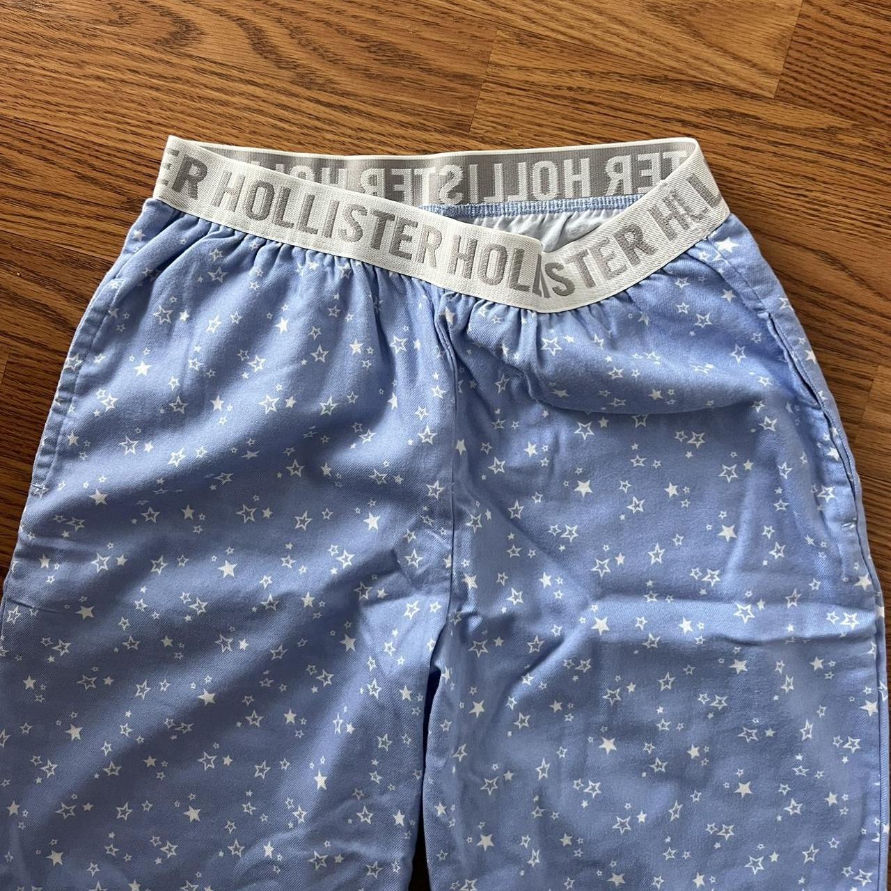 Hollister Pajama Pants - Blue with Stars. Size Small... - Depop