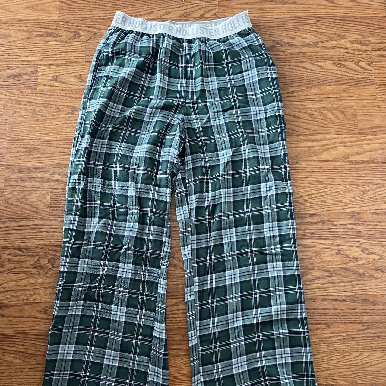 Hollister Pajama Pants - Green Plaid. Size Small... - Depop