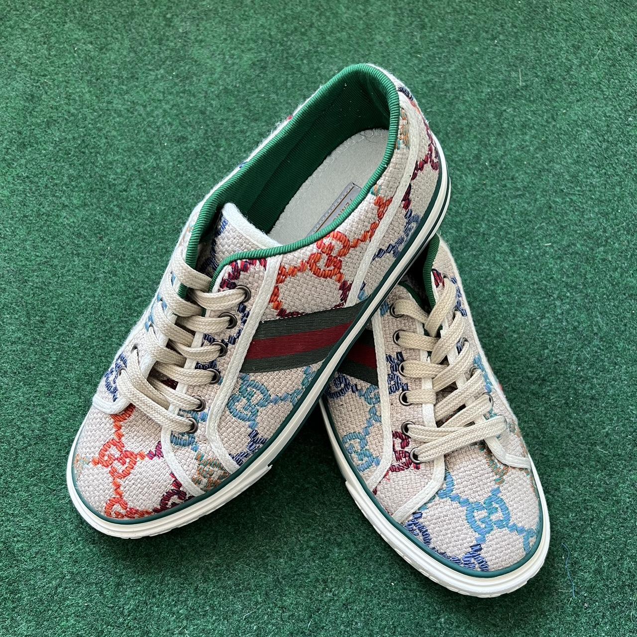 Gucci logo tennis shoes sneakers Mens Sz EU 44/ U.S.... - Depop