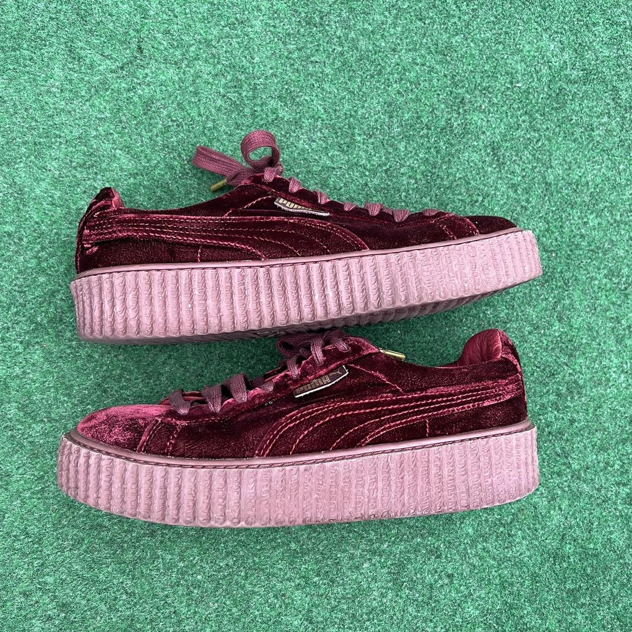 Puma Fenty by Rihanna Creeper Burgundy Red Velvet. Depop