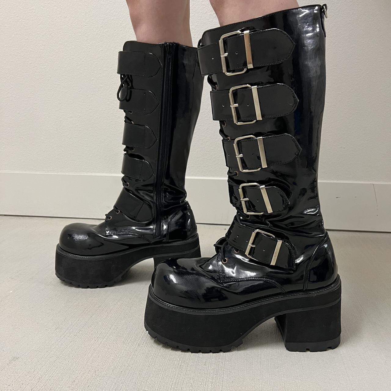Demonia Black Platform Boots ♡ Size 10 ♡ There is... - Depop