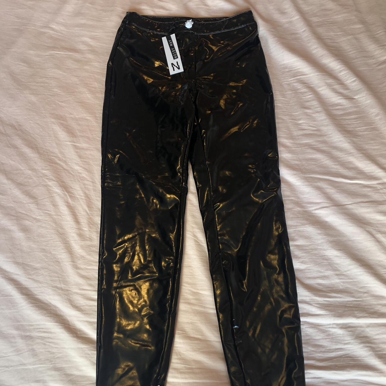 NOISY MAY - BLACK VINYL PANTS Never been worn black... - Depop