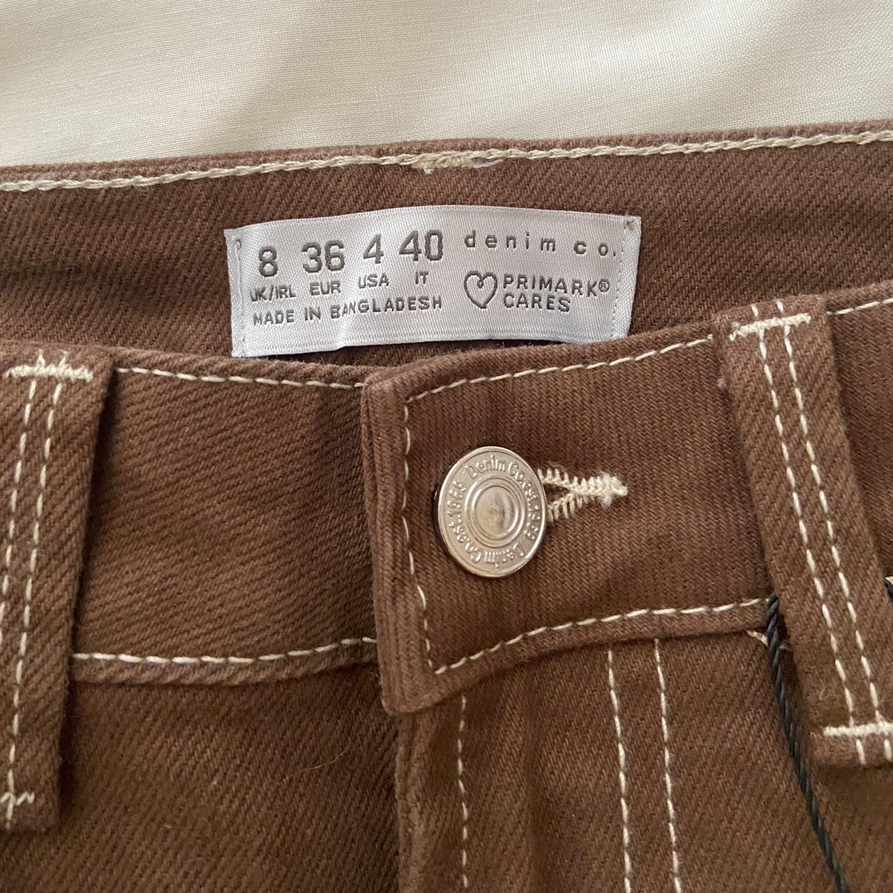 Vintage slim straight high waist brown jeans - size... - Depop