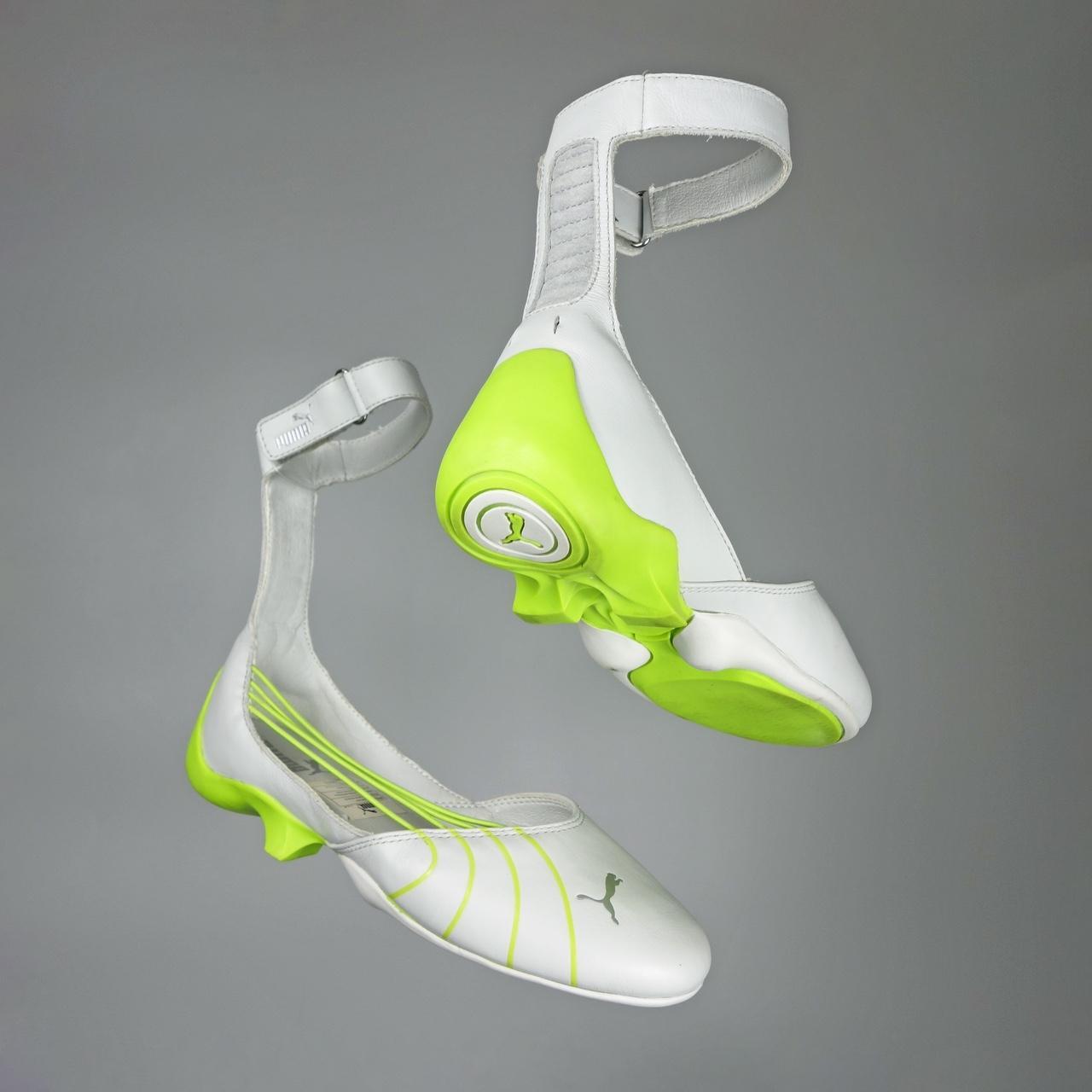2006 Puma ballet flat featuring neon green F1 | Depop