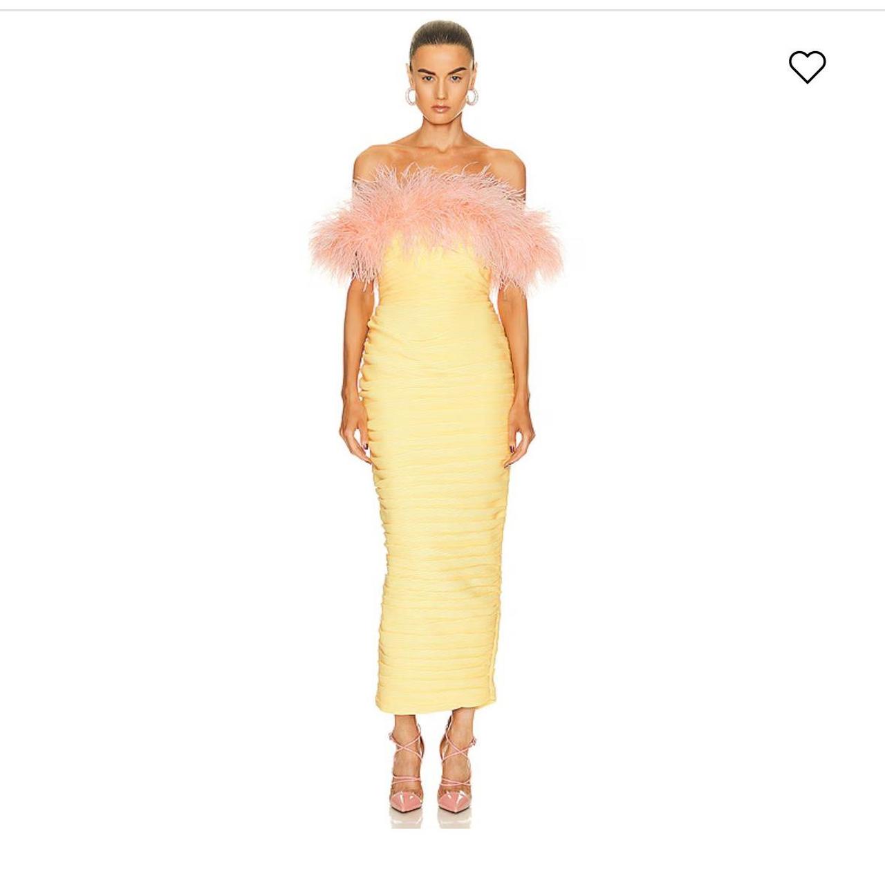 Rachel Gilbert yellow and pink Ostrich feather. Depop