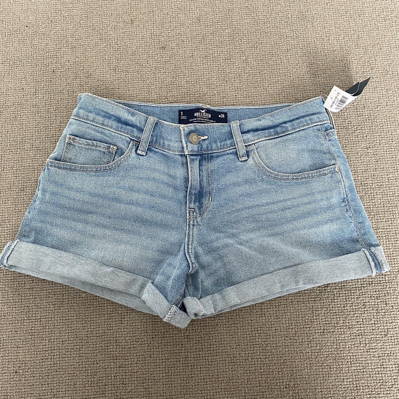 Brand new Hollister denim shorts ignore -... - Depop