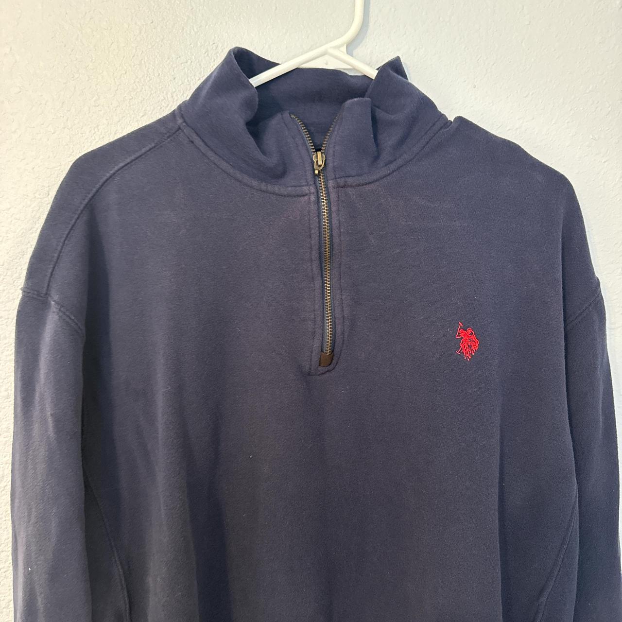 Navy blue Polo Ralph Lauren quarter zip sweatshirt... Depop