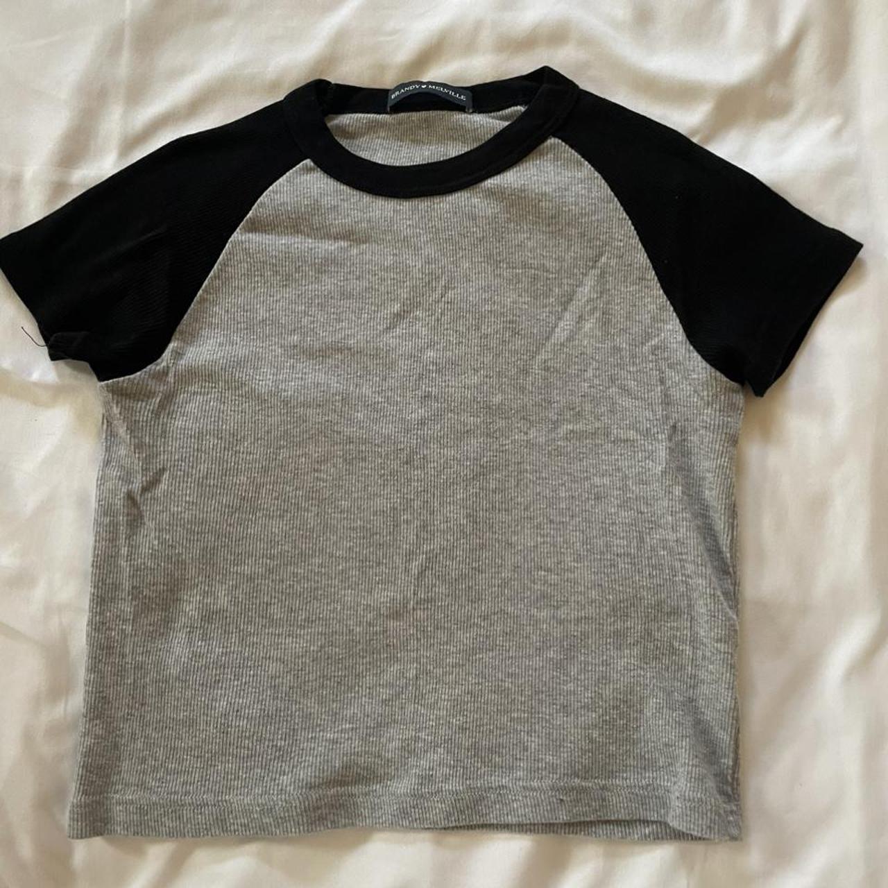 Brandy Melville Bella top grey and black one... Depop