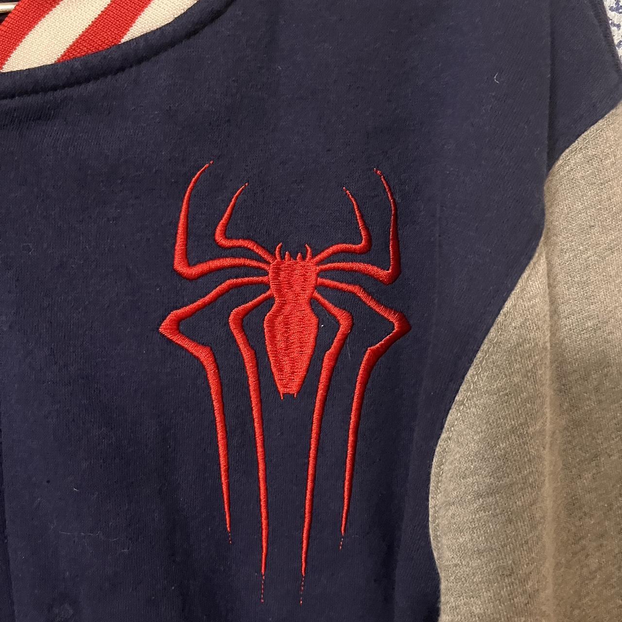 Late Y2k Spider-Man buckled sweater Minor... - Depop