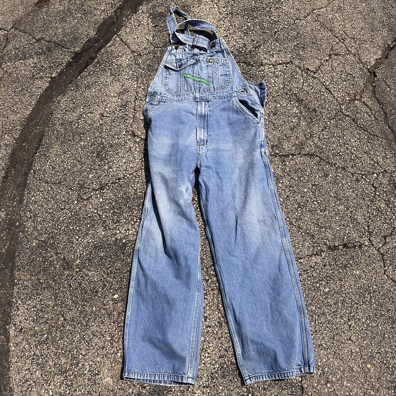 Men's Green and Blue Dungarees-overalls | Depop
