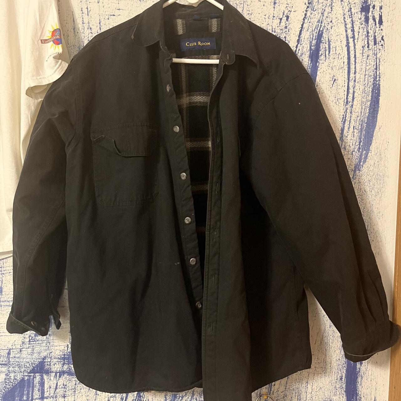 Club Room Men's Black and Khaki Jacket | Depop