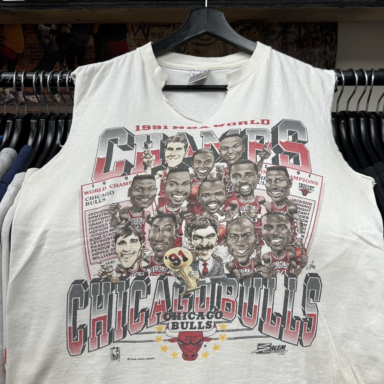 Vintage 1991 Chicago Bulls Championship Shirt Salem Sportswear Size M