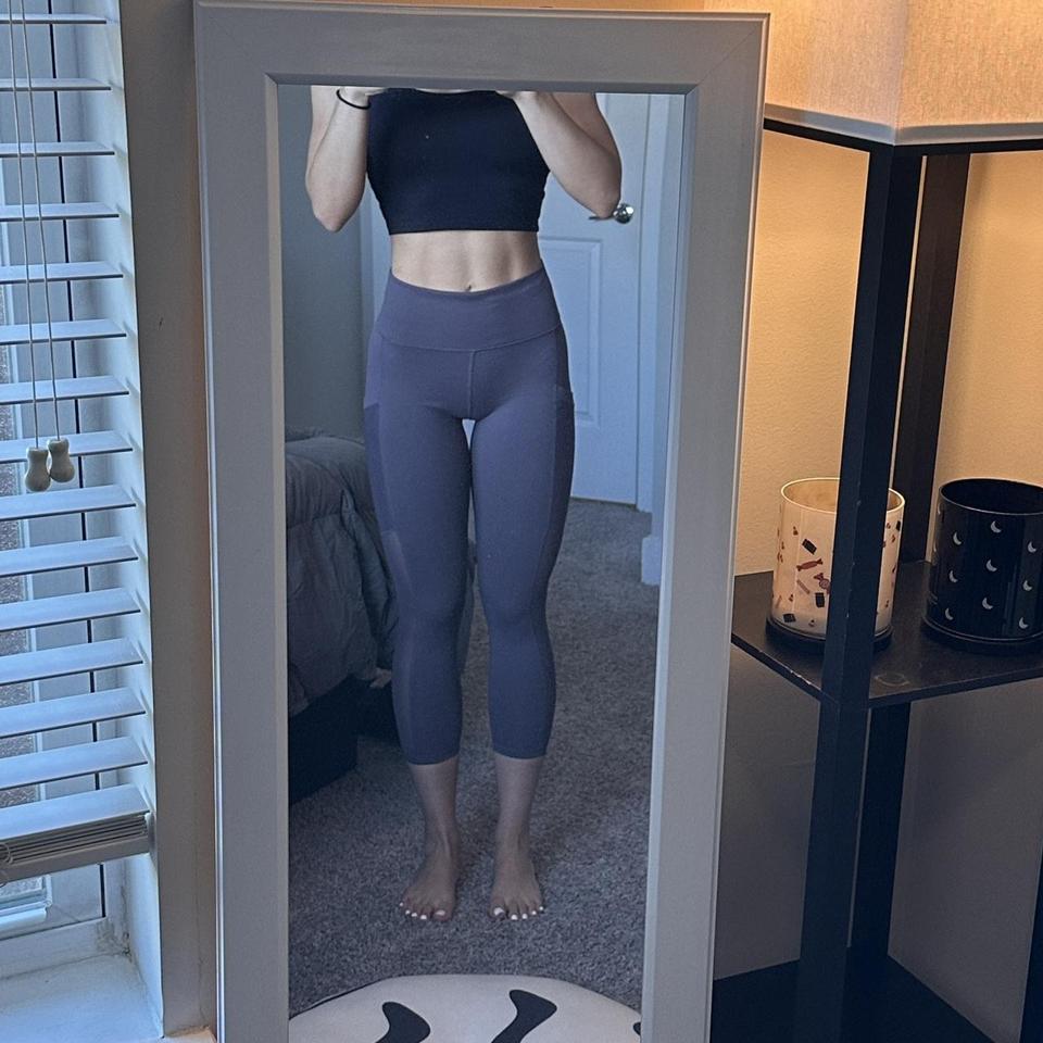 xxs dark grey/ tint of purple fabletics leggings - Depop