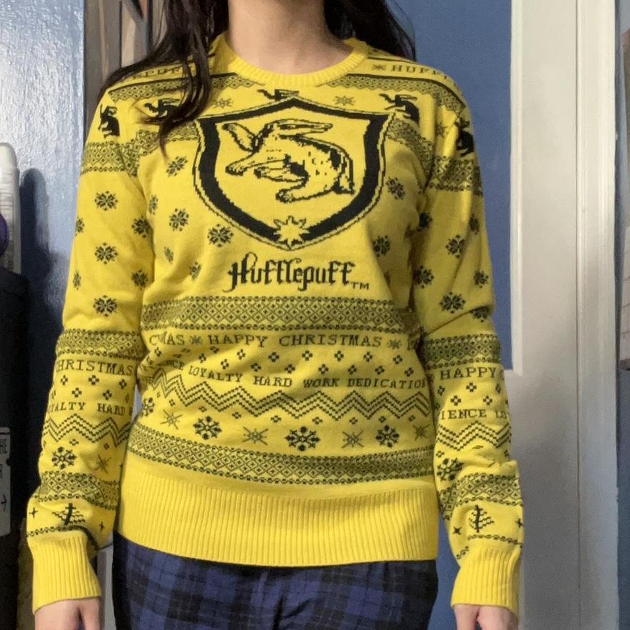 Box Lunch Harry Potter Hufflepuff Xmas Sweater Size... - Depop