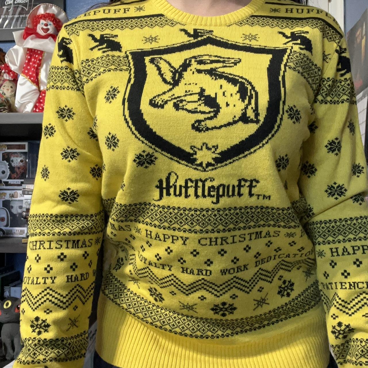 Box Lunch Harry Potter Hufflepuff Xmas Sweater Size... - Depop