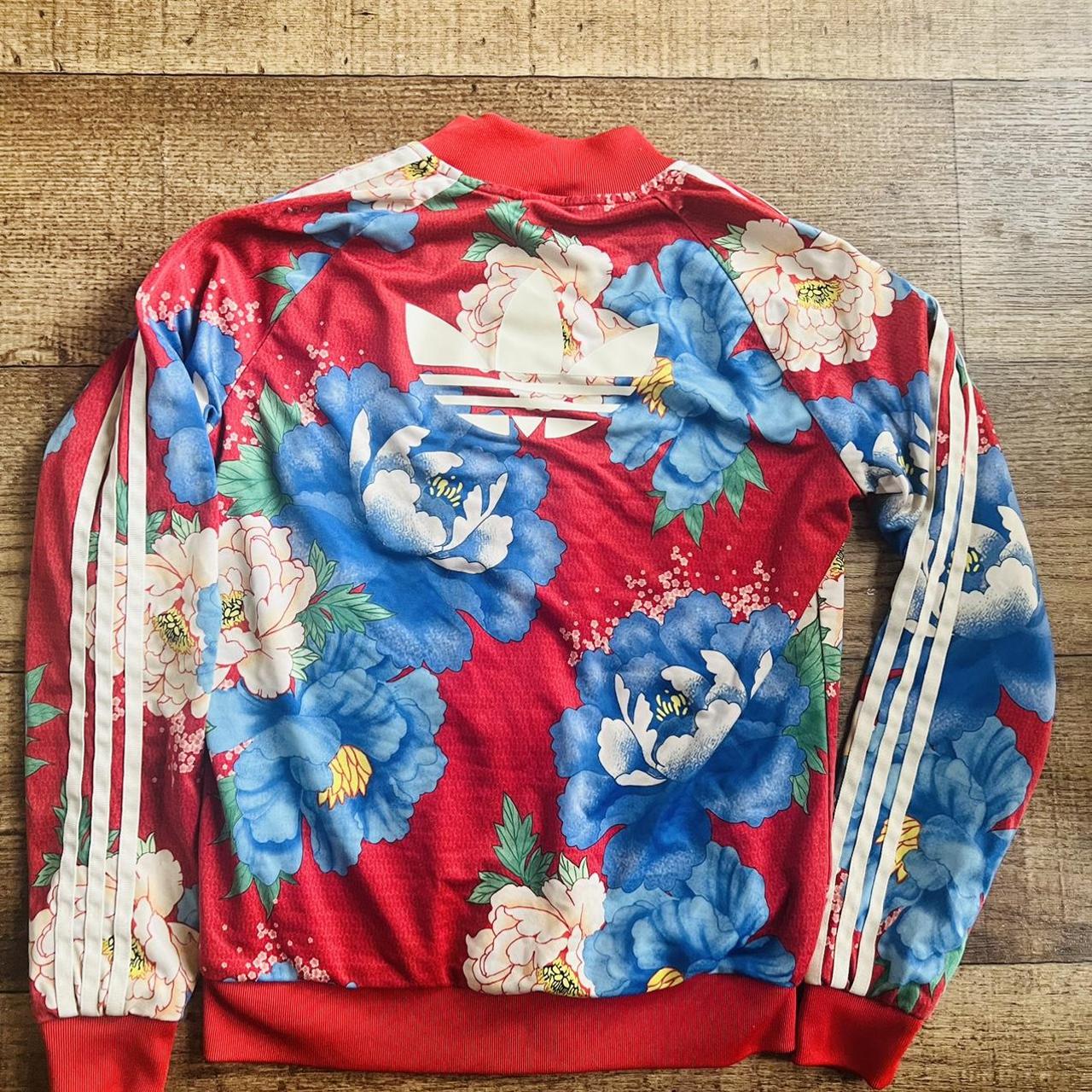 Adidas red shop flower jacket