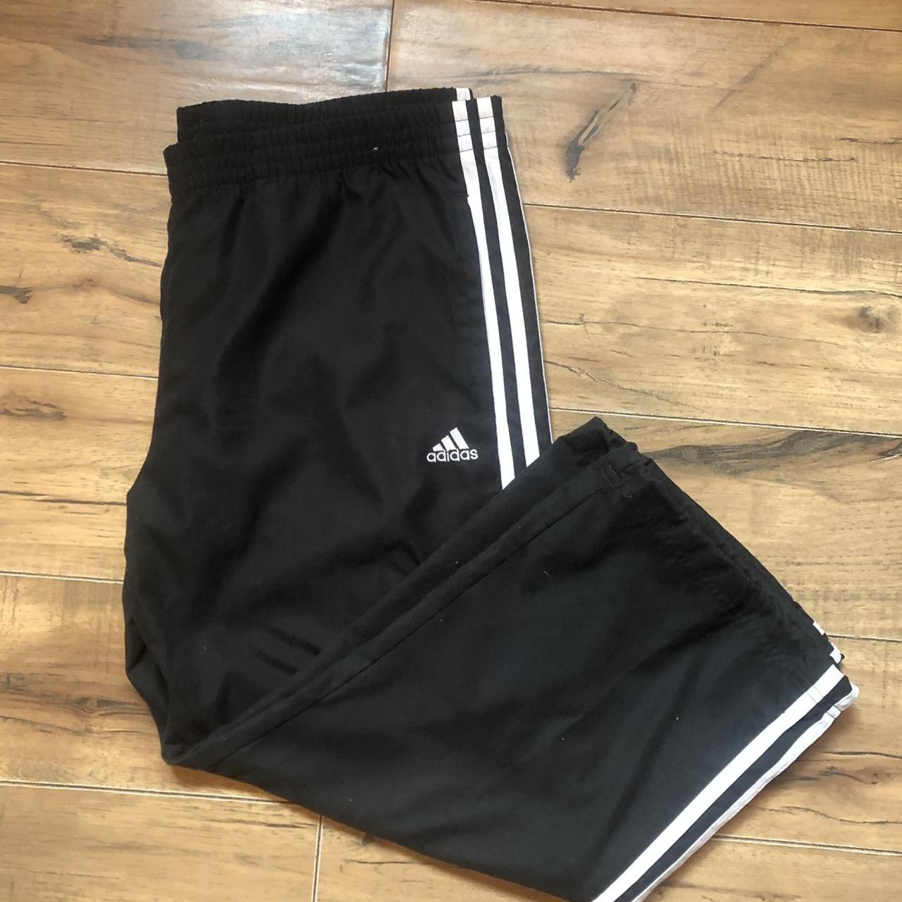 Adidas Men's Black and White Trousers | Depop