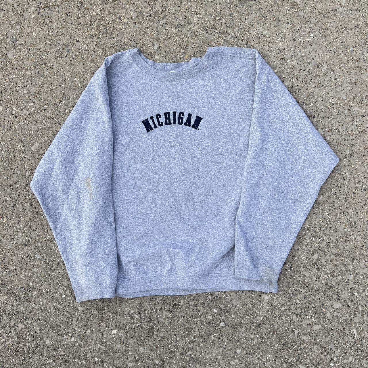 Vintage Grey Michigan Crewneck great condition size... - Depop