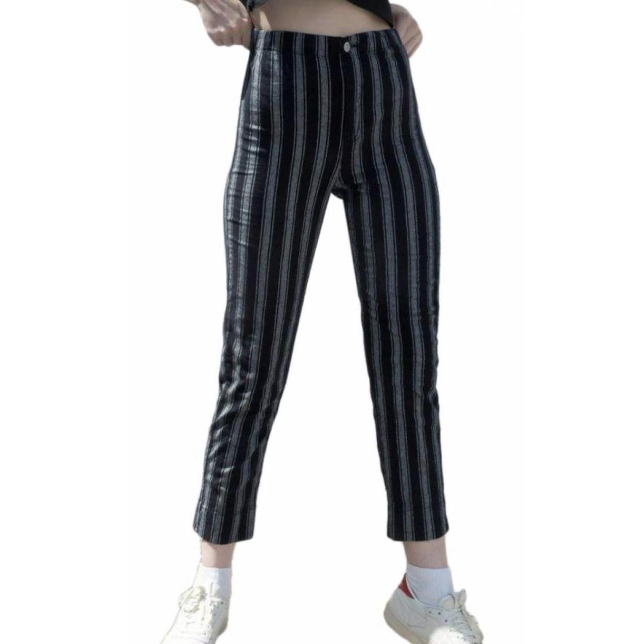 Brandy melville black store and grey striped pants