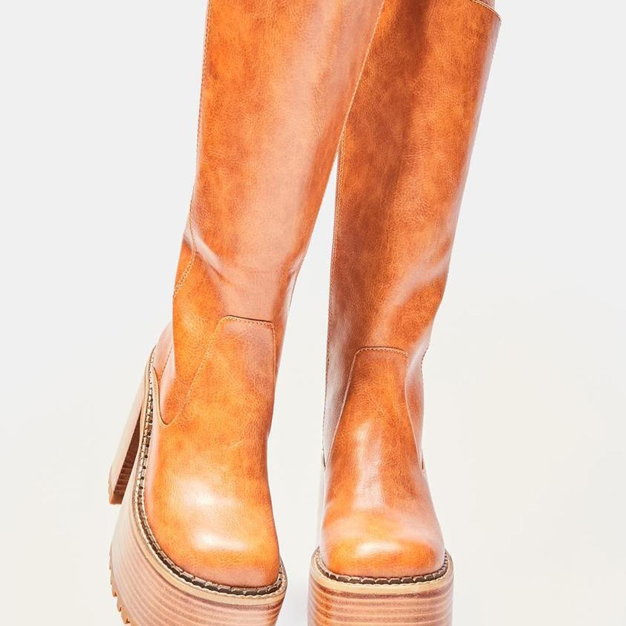 Dolls Kill Women's Brown Boots Depop